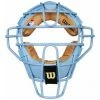 Wilson Umpire Gear Wilson MLB Sky Blue Dyna-Lite Steel Umpire Mask With Sky Blue And Tan