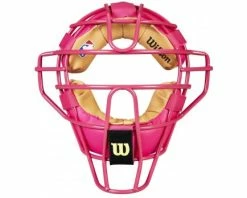 Wilson Umpire Gear Wilson MLB Pink Dyna-Lite Steel Umpire Mask With Pink And Tan