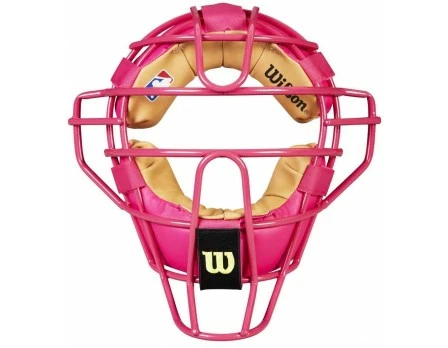 Wilson Umpire Gear Wilson MLB Pink Dyna-Lite Steel Umpire Mask With Pink And Tan
