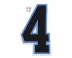 4" Black On Light Blue On White Precision-Cut Number