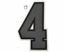 4" Grey On Black On White Precision-Cut Number