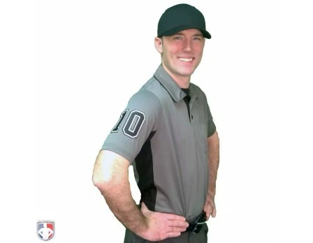 Smitty Umpire Smitty V2 Major League Replica Umpire Shirt - Charcoal Grey With Black - Image 7