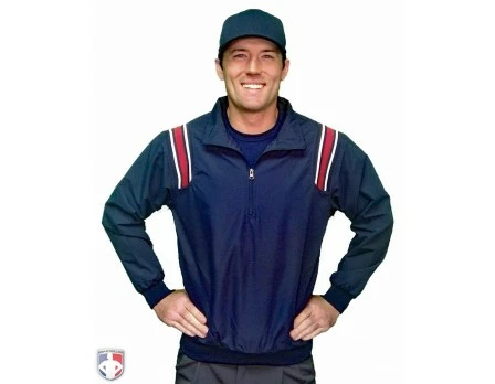 Smitty Umpire Smitty Traditional Half-Zip Umpire Jacket - Navy And Red