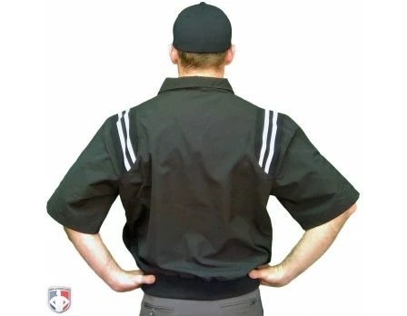 Smitty Umpire Smitty Traditional Half-Zip Short Sleeve Umpire Jacket - Black And White - Image 2