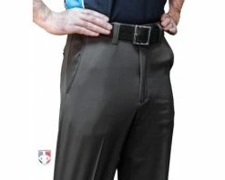 Smitty Umpire Smitty Performance Poly Spandex Charcoal Grey Flat Front Umpire Combo Pants With Expander Waistband