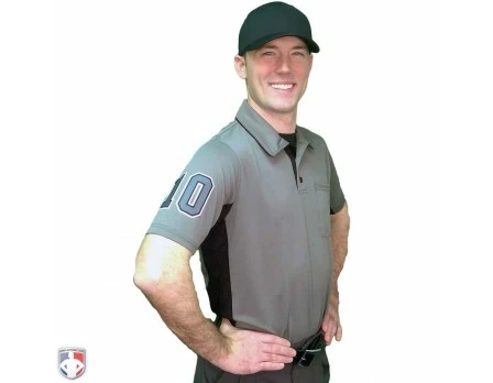 Smitty Umpire Smitty V2 Major League Replica Umpire Shirt - Charcoal Grey With Black - Image 6